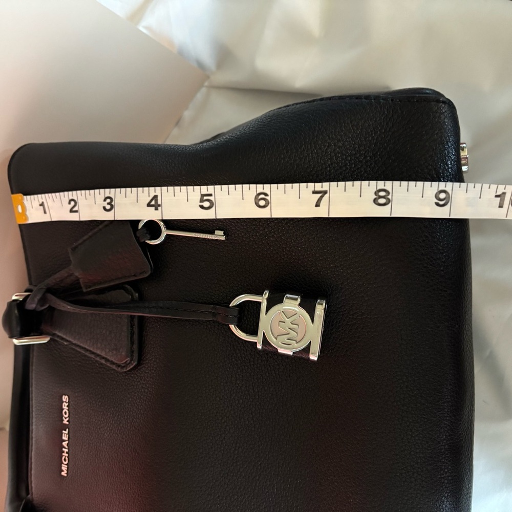 MICHAEL KORS Black Pebbled Leather Camille Satchel - Picture 6 of 8